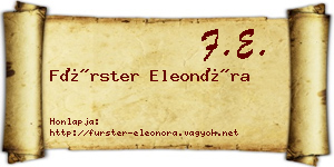 Fürster Eleonóra névjegykártya